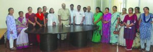 Koramangala 8th Block Residents’ Association and Spoorthy Mahila Sangha office bearers  at Koramangala Police Station.