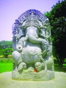 Halebidu Lord Ganesh more than lifesize sculpture city kemp