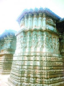 Halebidu star shaped temple one of the corners city kemp