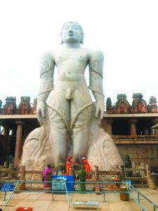 Bahubali. Gommateshwara. atop Vidhyagiri or Doddabetta 981 AD.city kemp