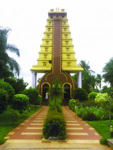 Rudrapatna - Sangeetagrama ornate temple in shape of a musical instrument in a beautiful garden2.
